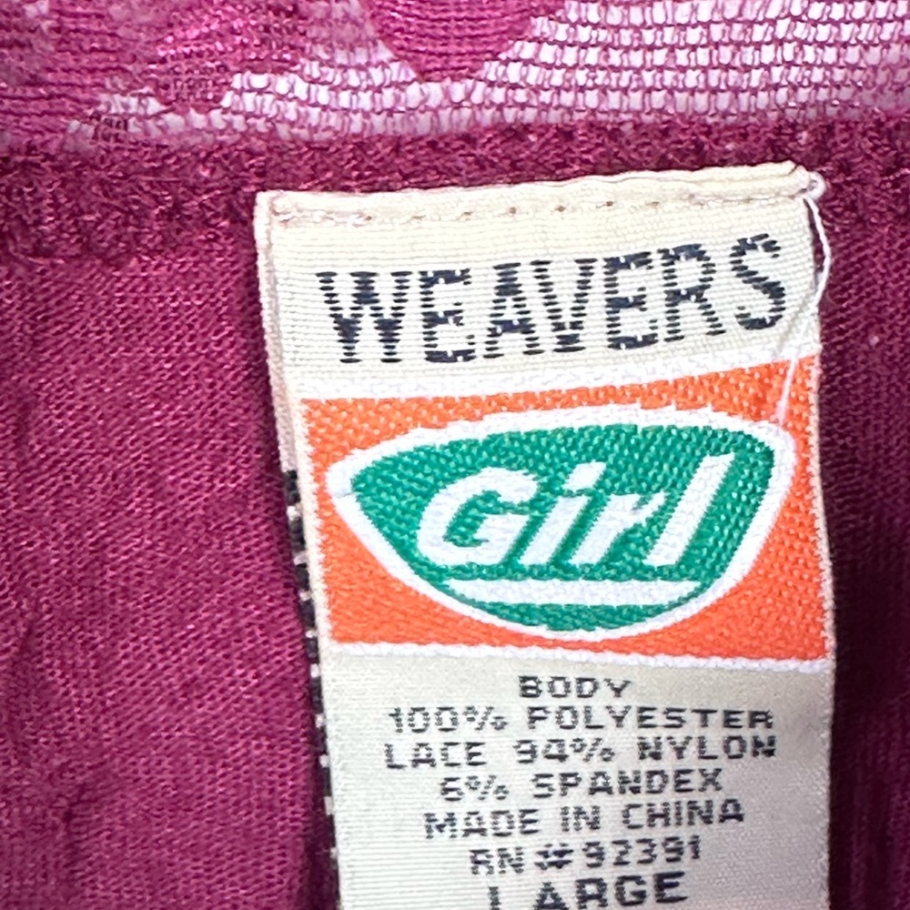 Weaver Girl‎ Lace Trim Adjustable Strap Maroon Cami VTG Y2K Romantic Fairycore - Picture 3 of 4